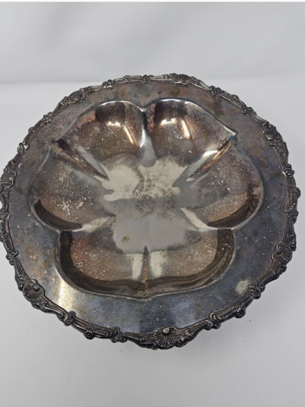 Vintage 1930s Silverplated Footed Centerpiece Bowl Henley Oneida Community 14x3"